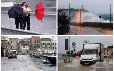 Diljem obale poplave i odroni, olujni vjetar stvara velike probleme u prometu